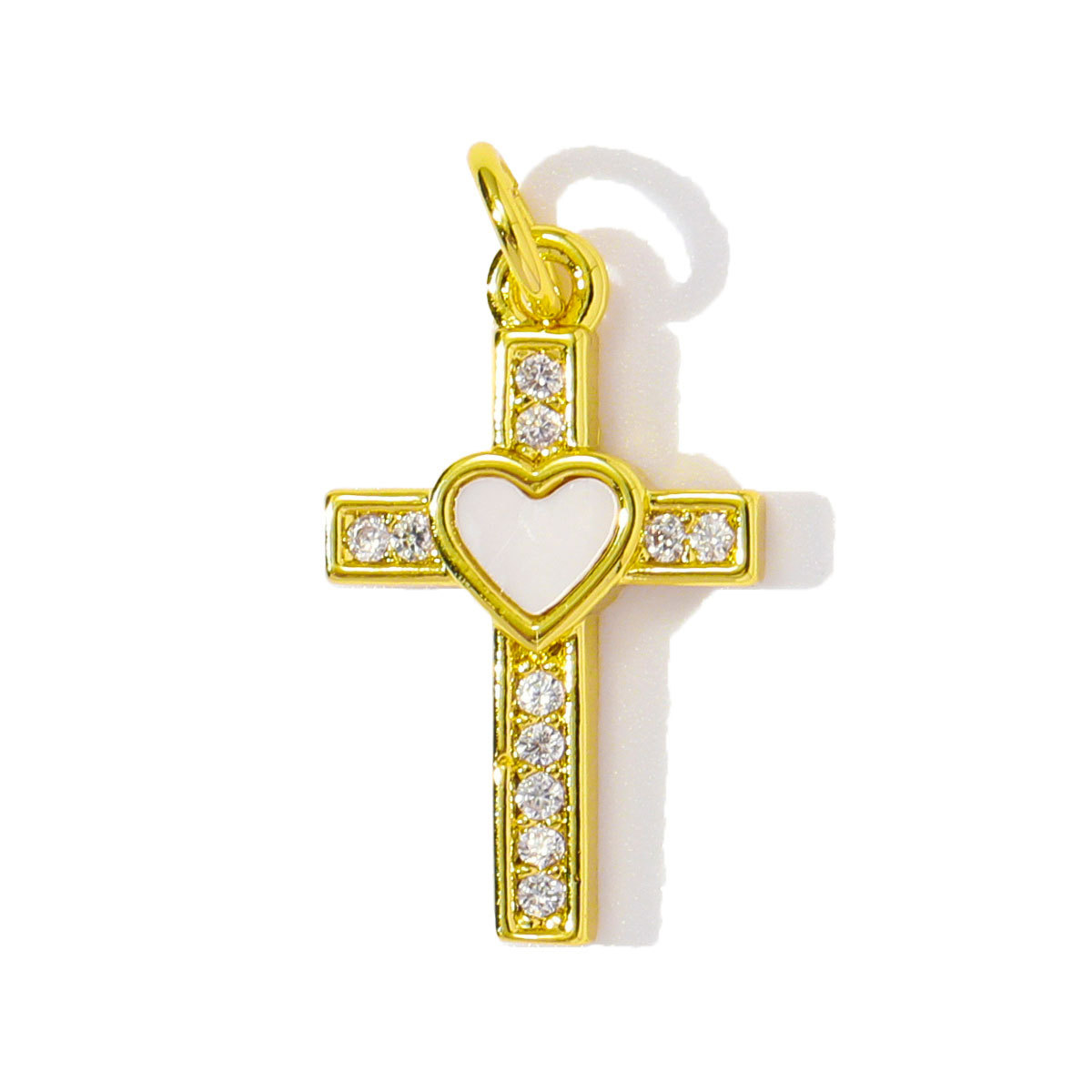 6pcs/pack Copper Cubic Zircon Enamel Heart Hexagram Diy Charms Women Cross Turtle Star Necklace Pendants Heart Jewelry Wholesale