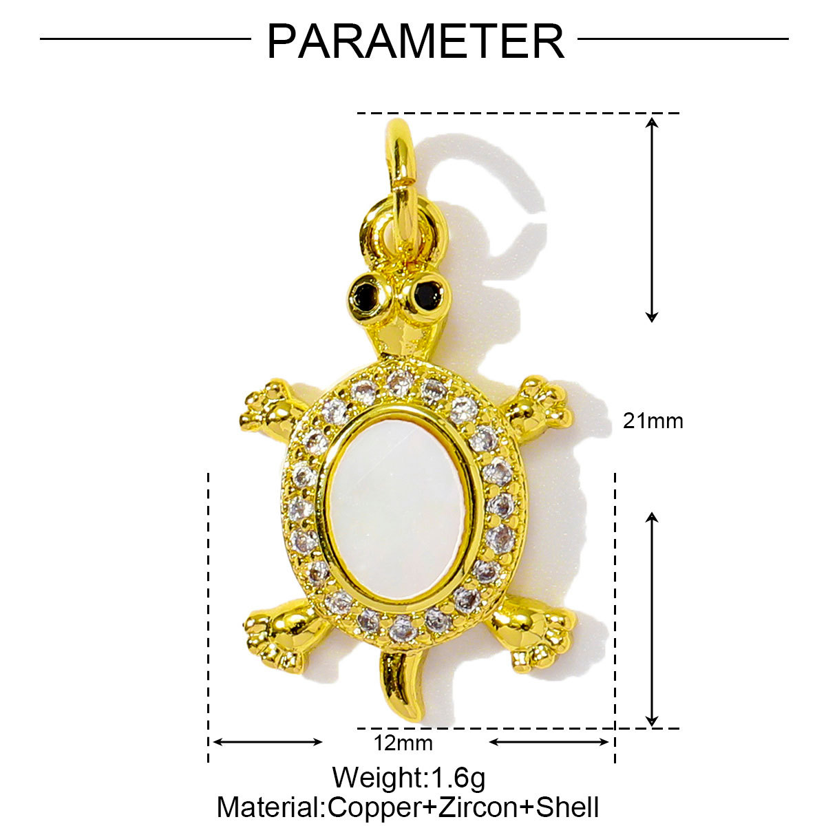 6pcs/pack Copper Cubic Zircon Enamel Heart Hexagram Diy Charms Women Cross Turtle Star Necklace Pendants Heart Jewelry Wholesale