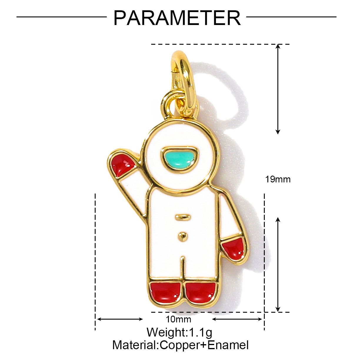 6pcs/pack Wholesale Copper Cute Boy Girl Diy Charms Women Astronauts Spacecraft Necklace Pendants Rainbow Umbrella Jewelry