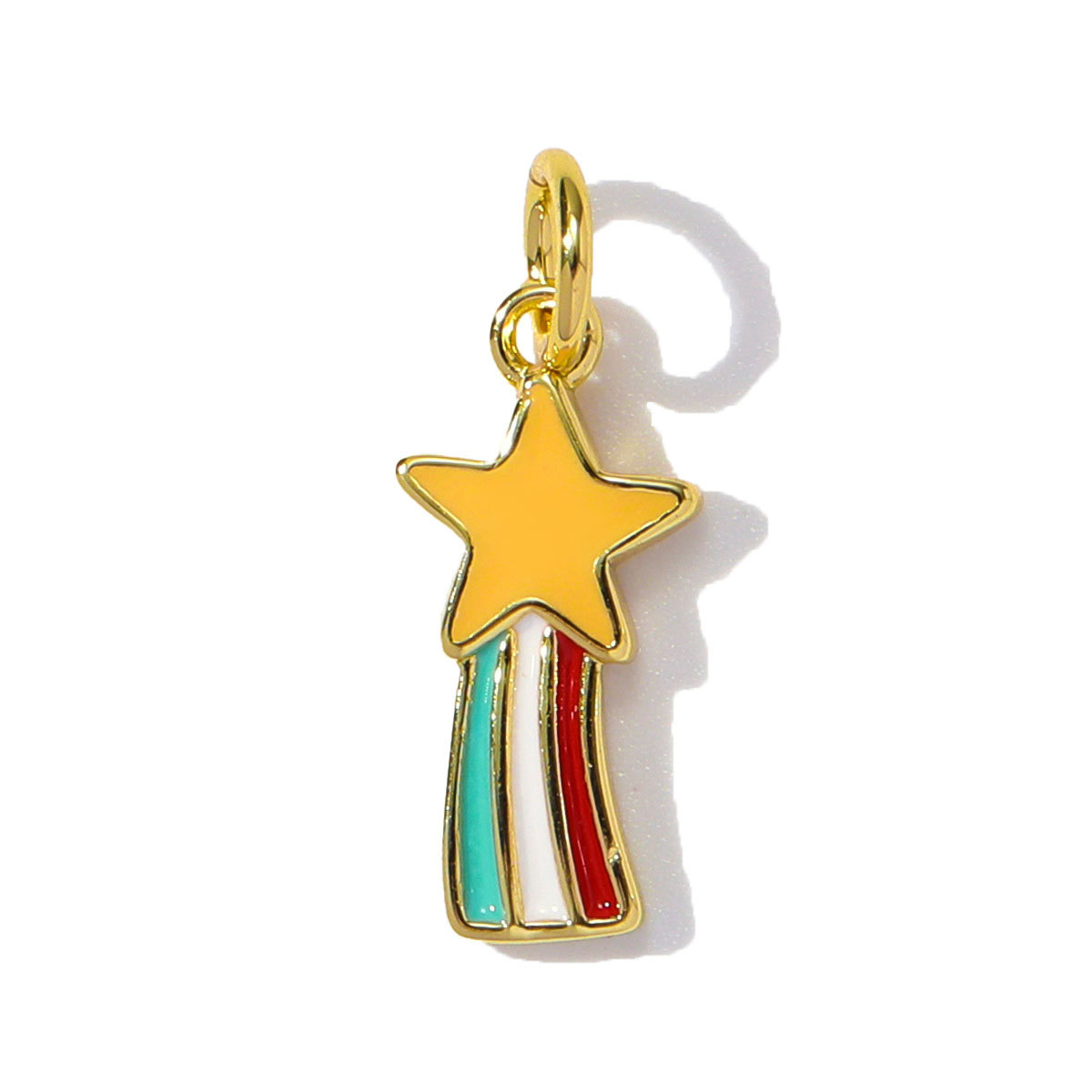6pcs/pack Wholesale Copper Cute Boy Girl Diy Charms Women Astronauts Spacecraft Necklace Pendants Rainbow Umbrella Jewelry