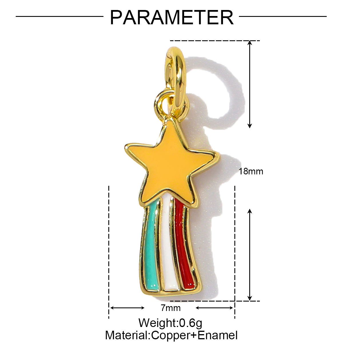 6pcs/pack Wholesale Copper Cute Boy Girl Diy Charms Women Astronauts Spacecraft Necklace Pendants Rainbow Umbrella Jewelry