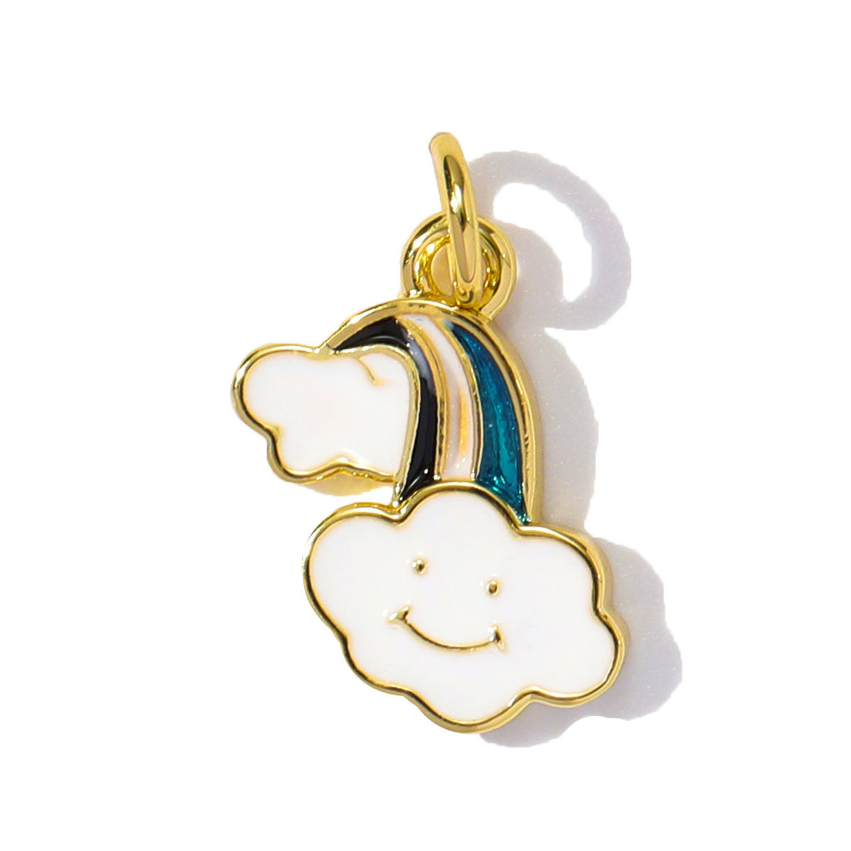 6pcs/pack Wholesale Copper Cute Boy Girl Diy Charms Women Astronauts Spacecraft Necklace Pendants Rainbow Umbrella Jewelry