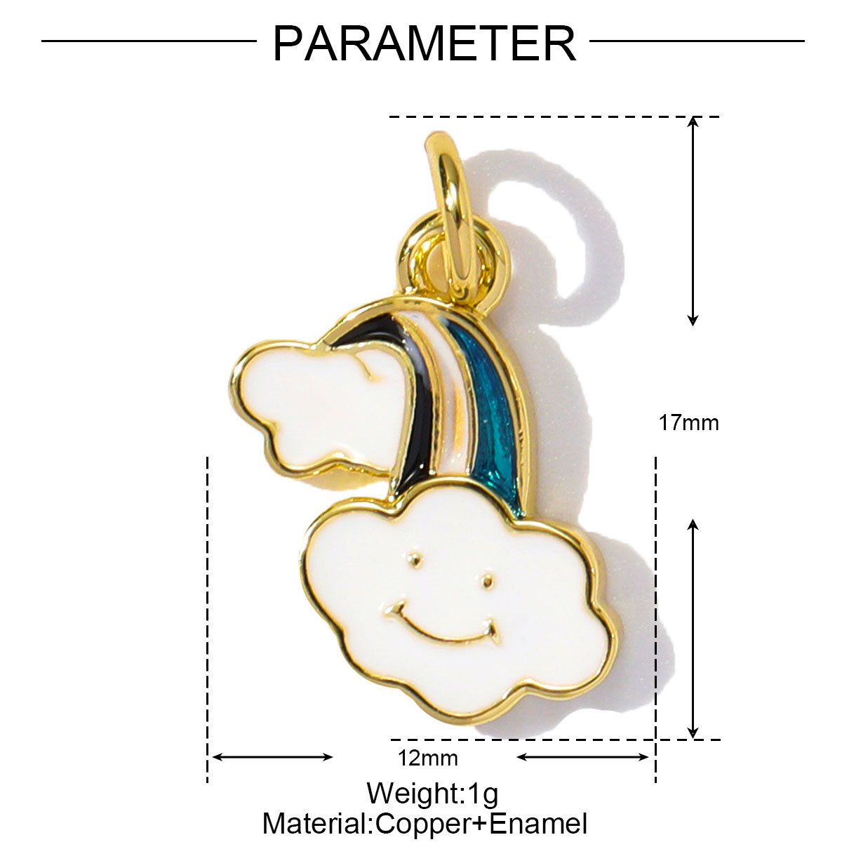 6pcs/pack Wholesale Copper Cute Boy Girl Diy Charms Women Astronauts Spacecraft Necklace Pendants Rainbow Umbrella Jewelry