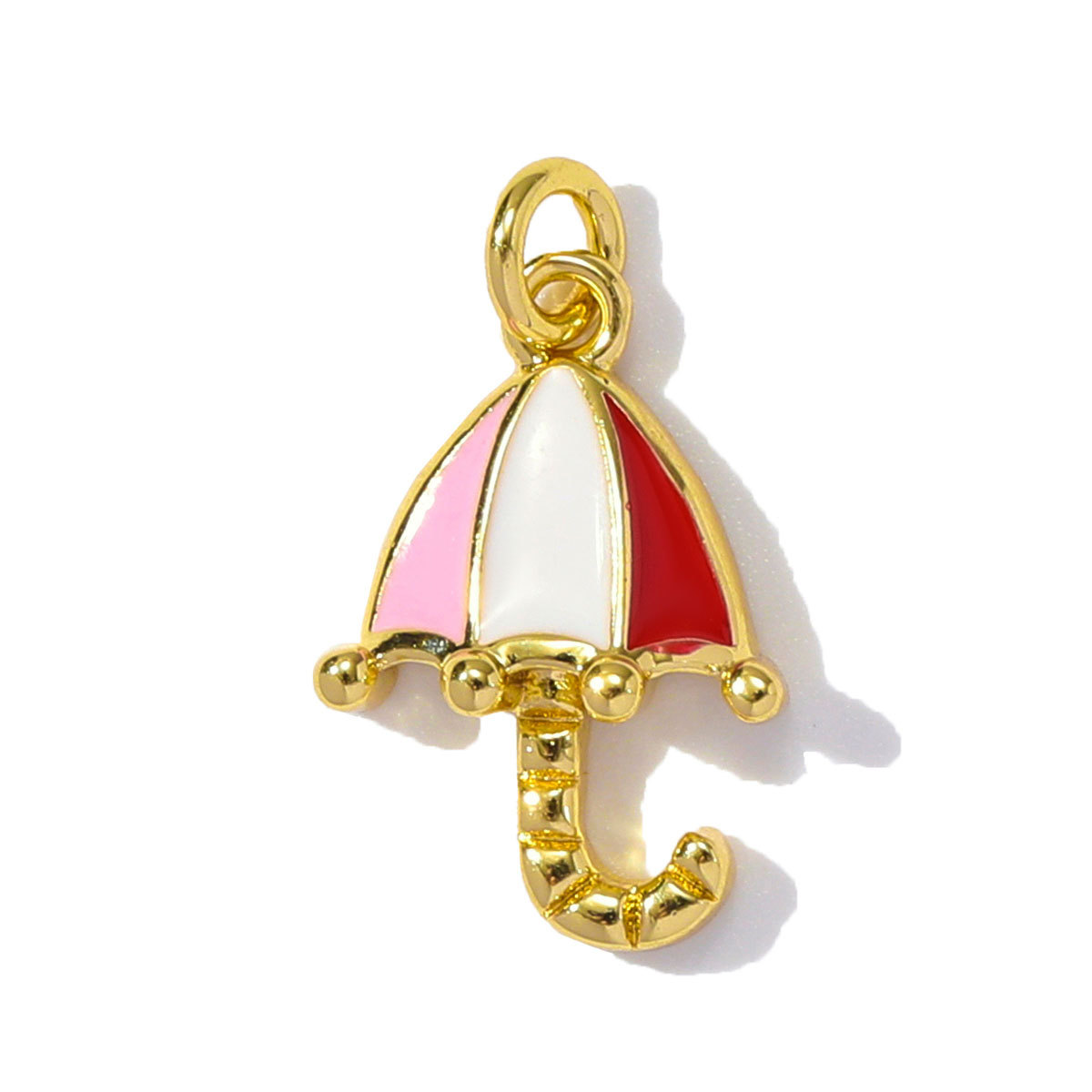 6pcs/pack Wholesale Copper Cute Boy Girl Diy Charms Women Astronauts Spacecraft Necklace Pendants Rainbow Umbrella Jewelry