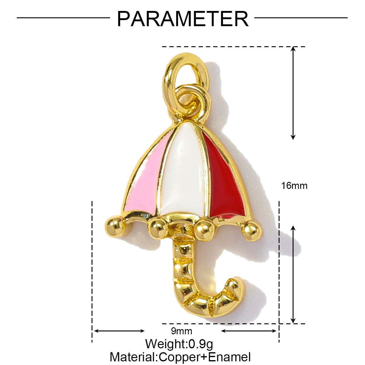 6pcs/pack Wholesale Copper Cute Boy Girl Diy Charms Women Astronauts Spacecraft Necklace Pendants Rainbow Umbrella Jewelry