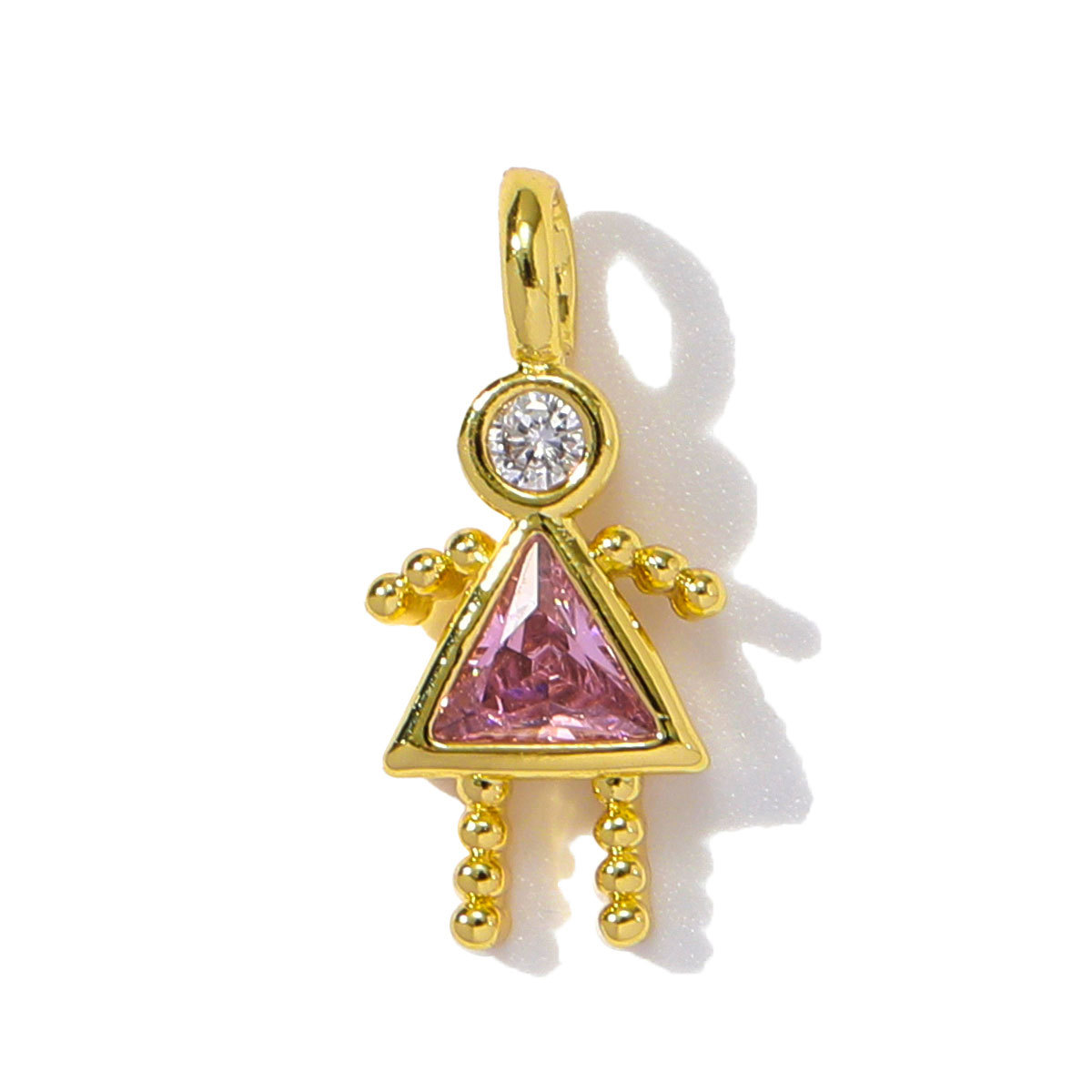 6pcs/pack Wholesale Copper Cute Boy Girl Diy Charms Women Astronauts Spacecraft Necklace Pendants Rainbow Umbrella Jewelry