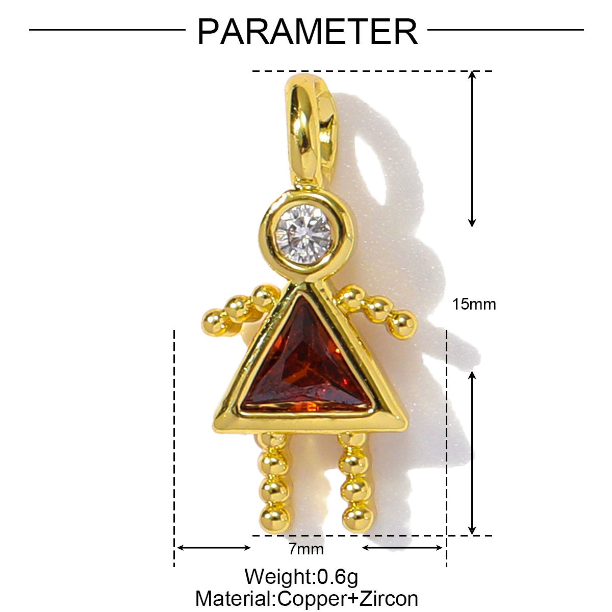 6pcs/pack Wholesale Copper Cute Boy Girl Diy Charms Women Astronauts Spacecraft Necklace Pendants Rainbow Umbrella Jewelry