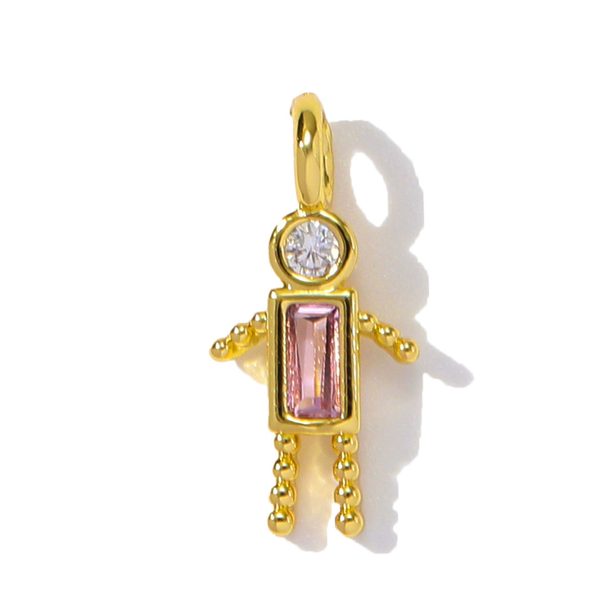 6pcs/pack Wholesale Copper Cute Boy Girl Diy Charms Women Astronauts Spacecraft Necklace Pendants Rainbow Umbrella Jewelry