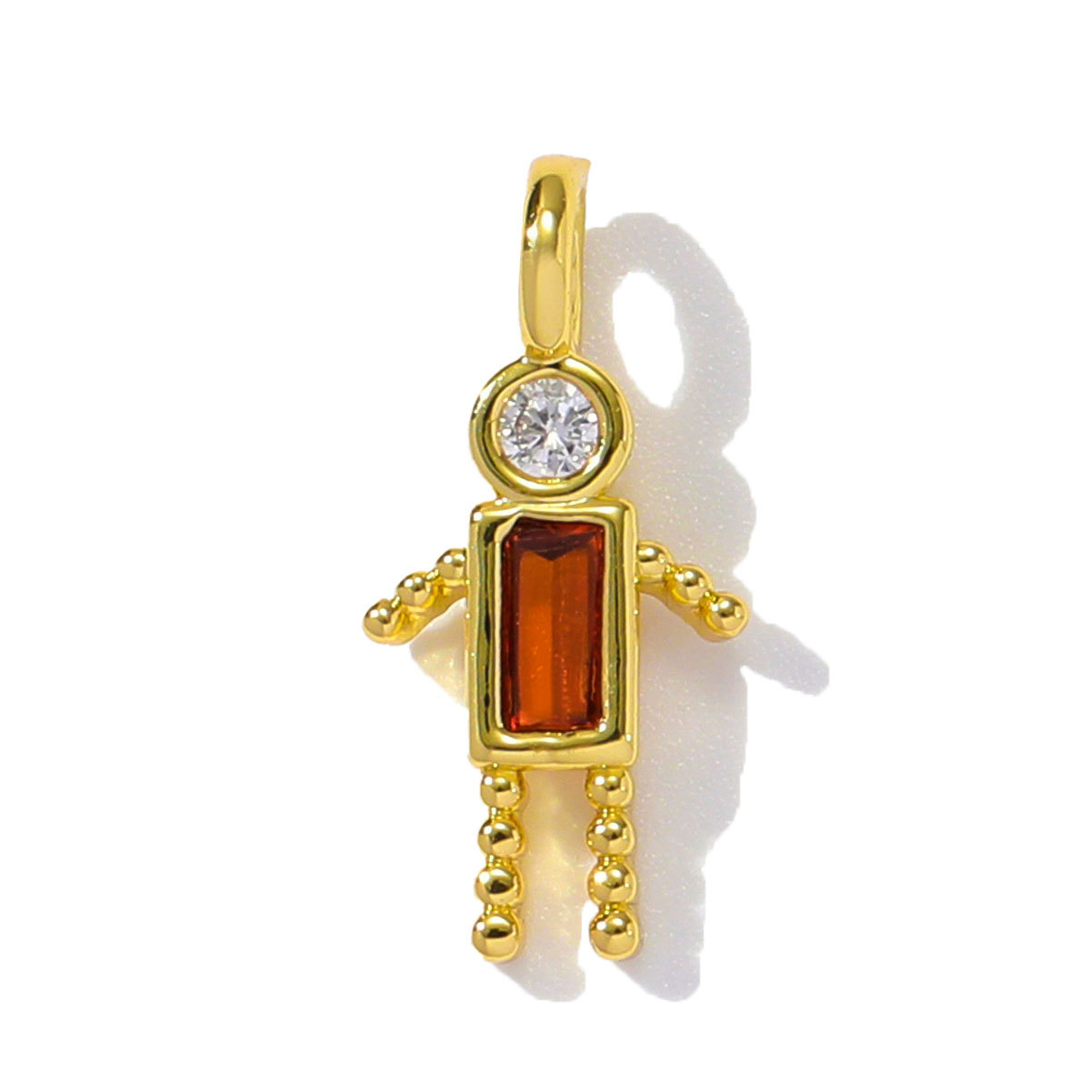 6pcs/pack Wholesale Copper Cute Boy Girl Diy Charms Women Astronauts Spacecraft Necklace Pendants Rainbow Umbrella Jewelry