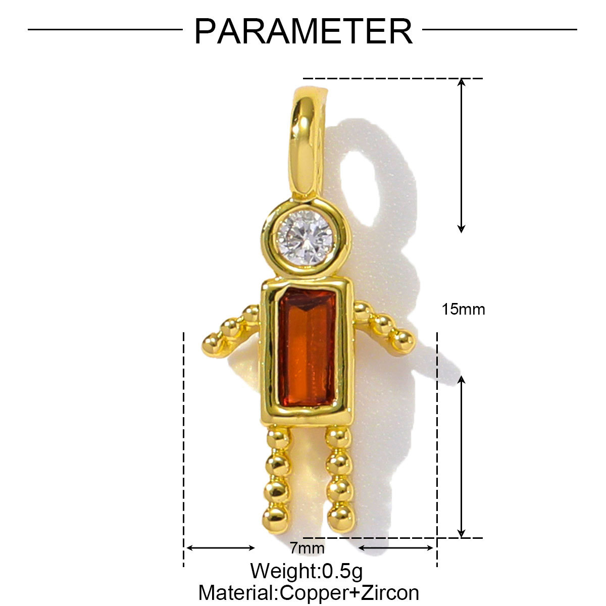 6pcs/pack Wholesale Copper Cute Boy Girl Diy Charms Women Astronauts Spacecraft Necklace Pendants Rainbow Umbrella Jewelry
