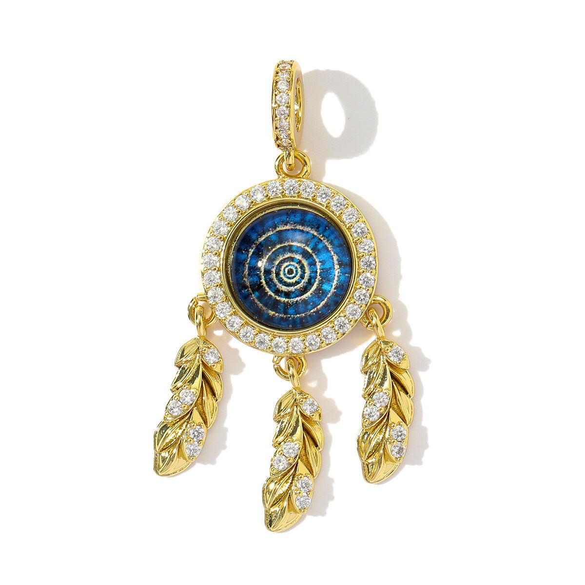 6pcs/pack Wholesale Copper Cubic Zircon Dream Catcher Diy Charms Women Heart Poker Necklace Pendants Cherry Apple Jewelry