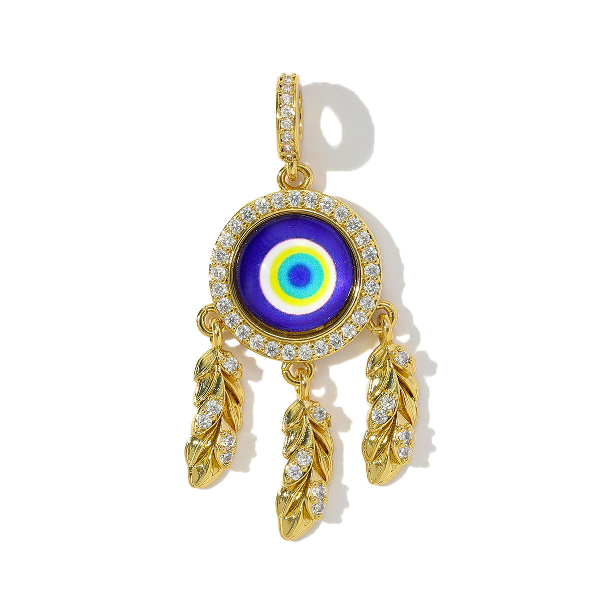 6pcs/pack Wholesale Copper Cubic Zircon Dream Catcher Diy Charms Women Heart Poker Necklace Pendants Cherry Apple Jewelry