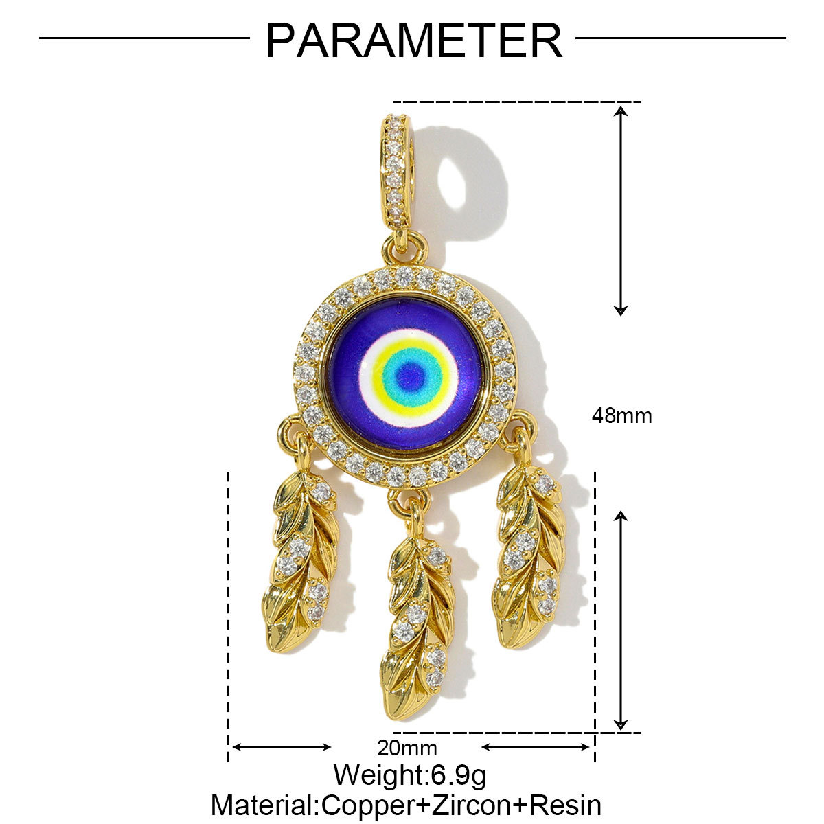 6pcs/pack Wholesale Copper Cubic Zircon Dream Catcher Diy Charms Women Heart Poker Necklace Pendants Cherry Apple Jewelry