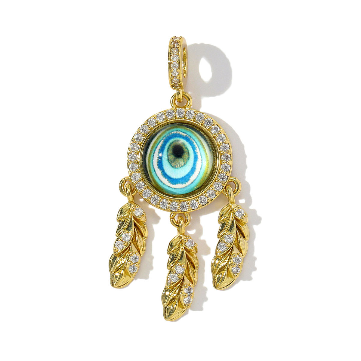 6pcs/pack Wholesale Copper Cubic Zircon Dream Catcher Diy Charms Women Heart Poker Necklace Pendants Cherry Apple Jewelry