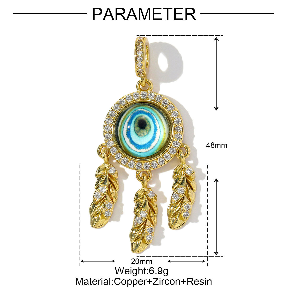 6pcs/pack Wholesale Copper Cubic Zircon Dream Catcher Diy Charms Women Heart Poker Necklace Pendants Cherry Apple Jewelry