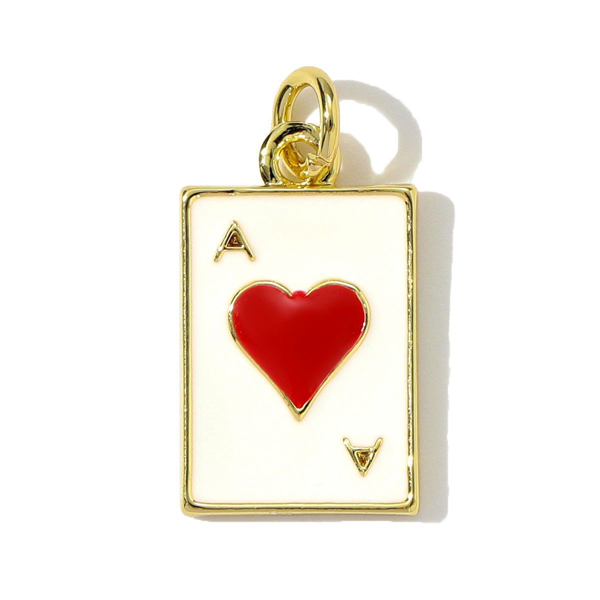 6pcs/pack Wholesale Copper Cubic Zircon Dream Catcher Diy Charms Women Heart Poker Necklace Pendants Cherry Apple Jewelry