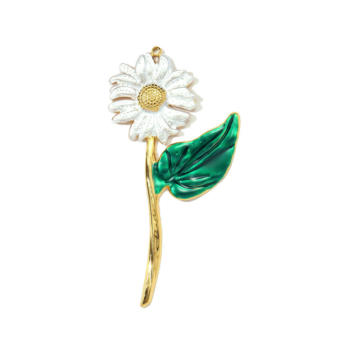 6pcs/pack Fashion Stainless Steel Big Size Daisy Necklace Pendants Enamel Sunflower DIY Earring Charms Women Flower Jewelry
