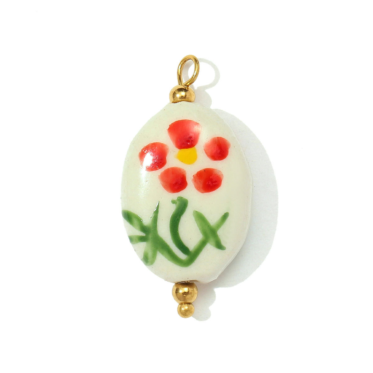 6pcs/pack French Stainless Steel Colored Ceramic Flower Necklace Pendant Tulip Sunflower DIY Charms Women Daisy Butterfly Jewelry