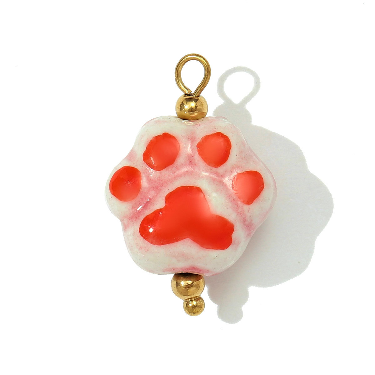 6pcs/pack Stainless Steel Colored Ceramic Paw Fish Necklace Pendant Rose Butterfly DIY Earring Charms Women Tulip Flower Jewelry