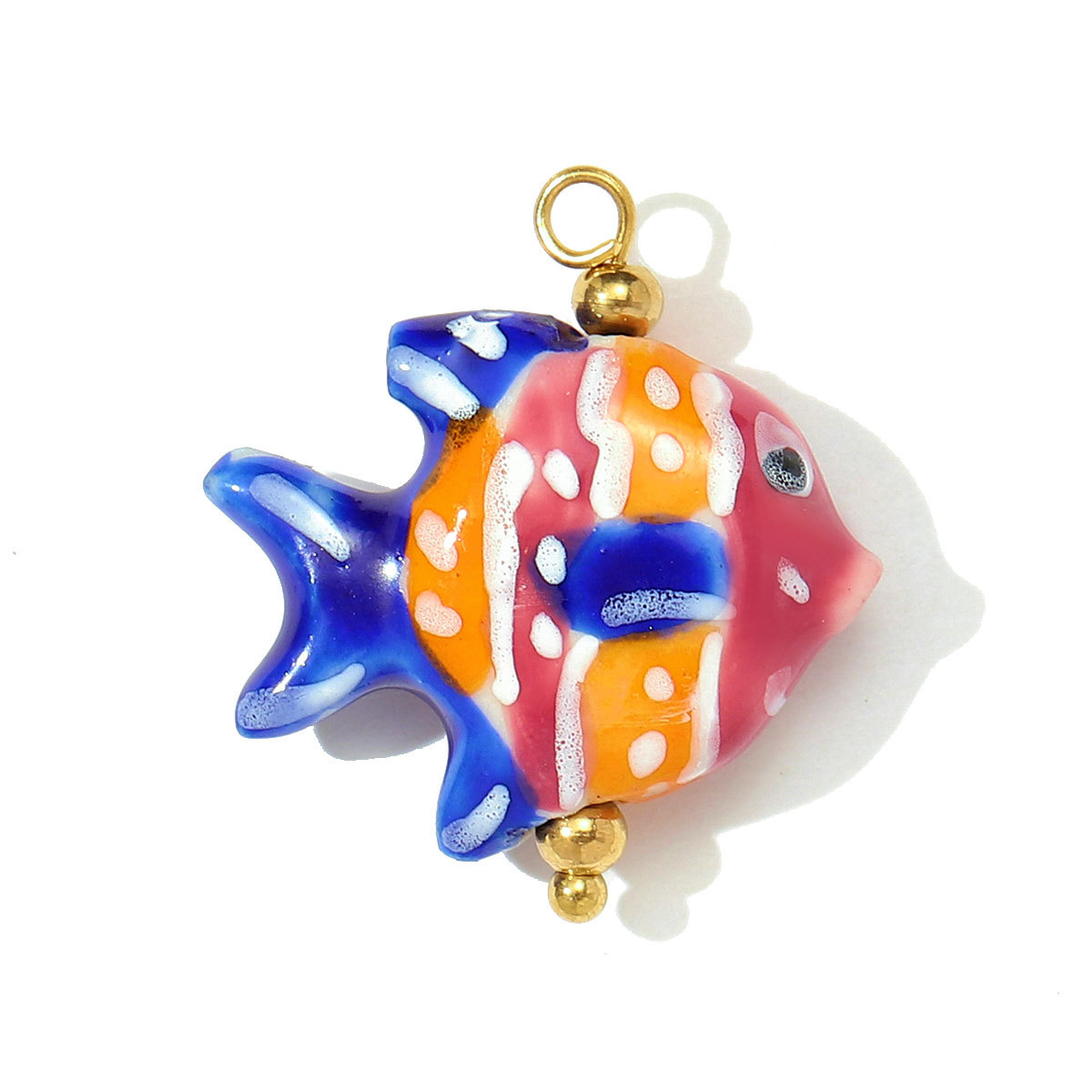6pcs/pack Stainless Steel Colored Ceramic Paw Fish Necklace Pendant Rose Butterfly DIY Earring Charms Women Tulip Flower Jewelry