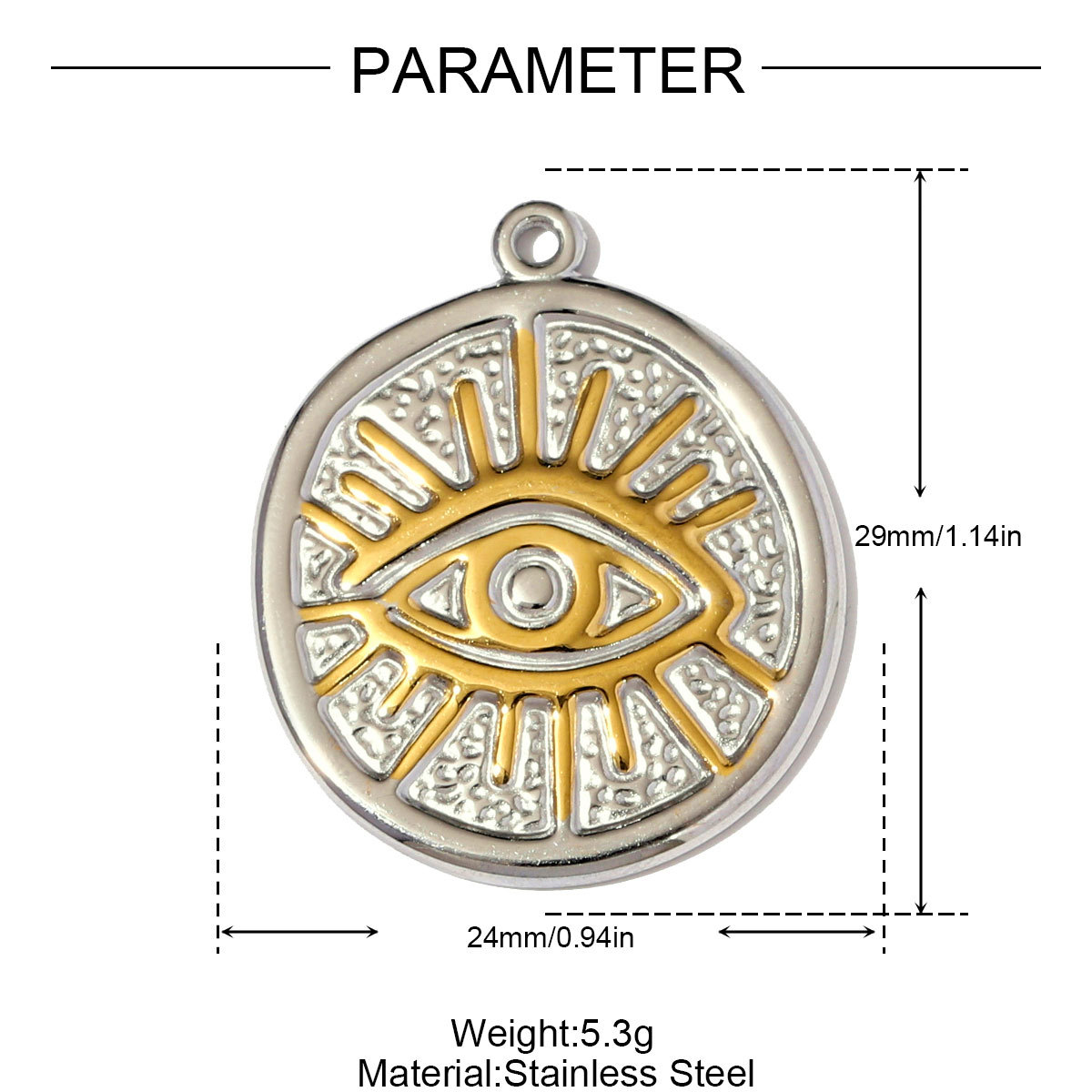 6pcs/pack Fashion Stainless Steel Pharaoh of Egypt Necklace Pendants Eye Hamsa Hand DIY Charms Women Moon Heart Jewelry Wholesale
