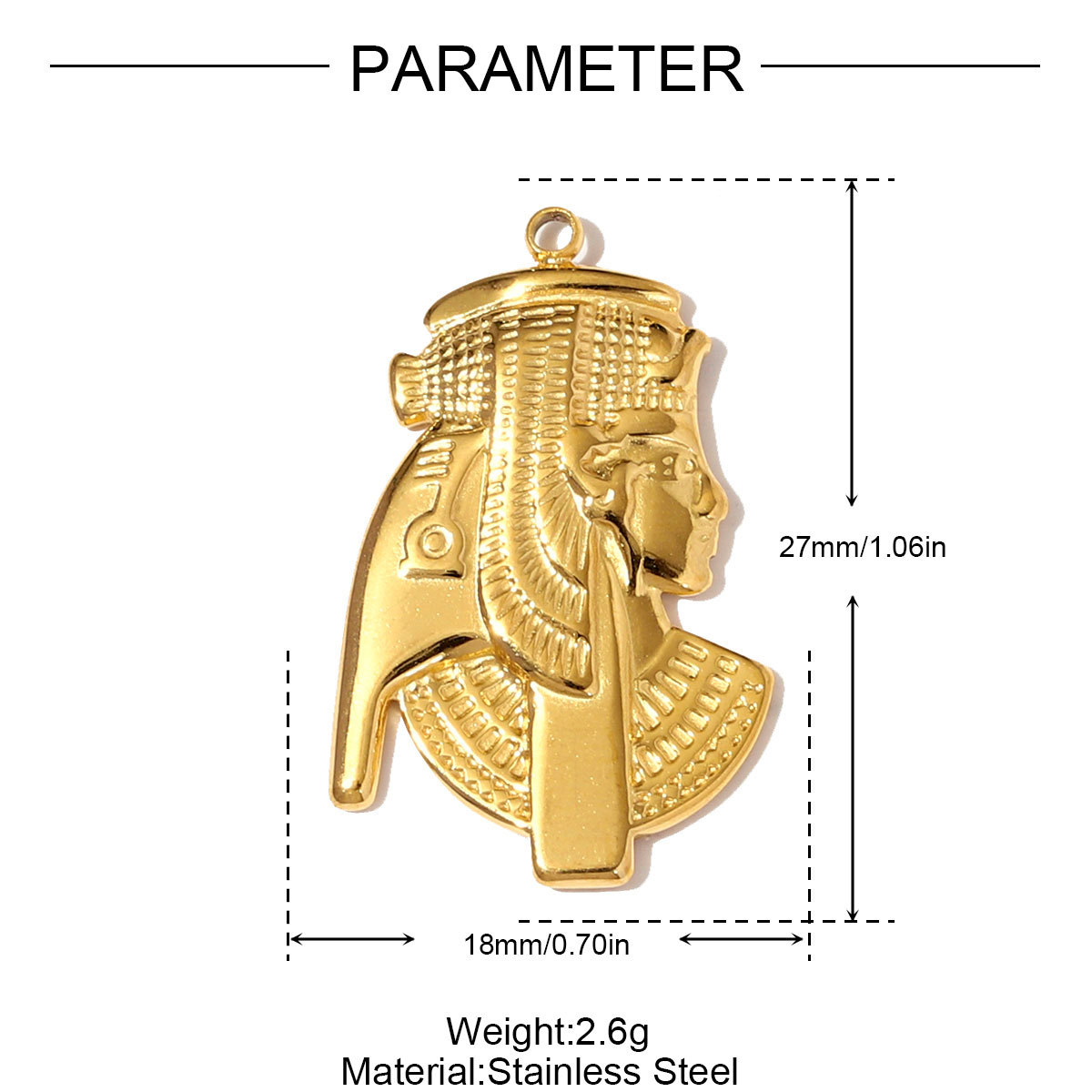 6pcs/pack Fashion Stainless Steel Pharaoh of Egypt Necklace Pendants Eye Hamsa Hand DIY Charms Women Moon Heart Jewelry Wholesale