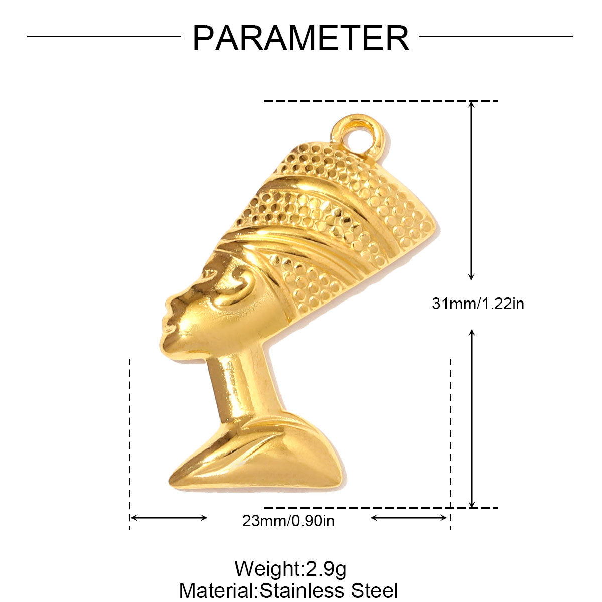 6pcs/pack Fashion Stainless Steel Pharaoh of Egypt Necklace Pendants Eye Hamsa Hand DIY Charms Women Moon Heart Jewelry Wholesale
