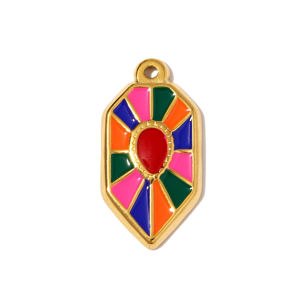6pcs/pack Cute Stainless Steel Enamel Dog Cat Necklace Pendants Painted Handbag DIY Charms Women Love Heart Jewelry Wholesale