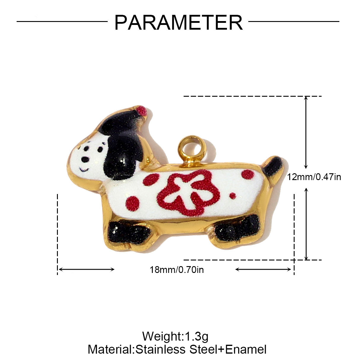 6pcs/pack Cute Stainless Steel Enamel Dog Cat Necklace Pendants Painted Handbag DIY Charms Women Love Heart Jewelry Wholesale