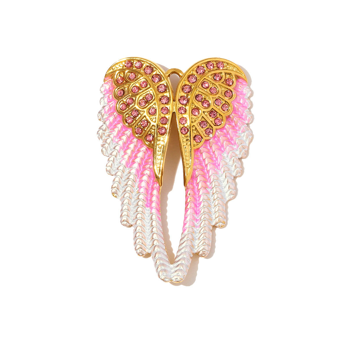 6pcs/pack Big Size Stainless Steel Enamel Angel Wing Necklace Pendants Fairy DIY Charms Women Butterfly Dragonfly Jewelry Wholesale