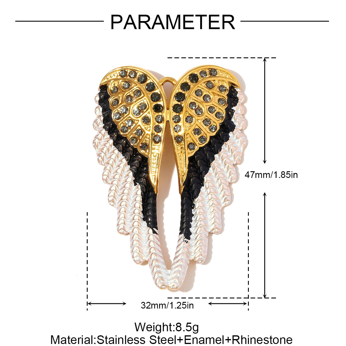 6pcs/pack Big Size Stainless Steel Enamel Angel Wing Necklace Pendants Fairy DIY Charms Women Butterfly Dragonfly Jewelry Wholesale