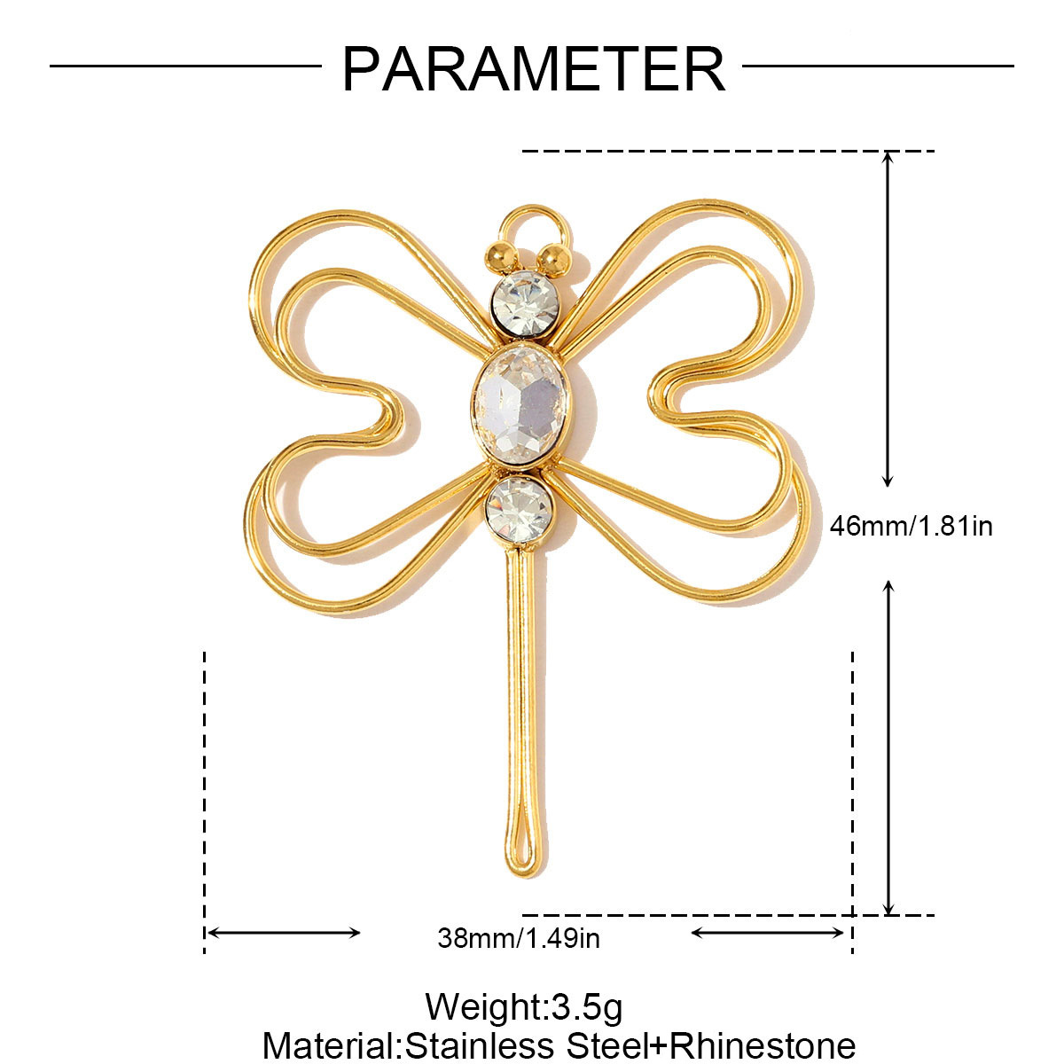 6pcs/pack Big Size Stainless Steel Enamel Angel Wing Necklace Pendants Fairy DIY Charms Women Butterfly Dragonfly Jewelry Wholesale