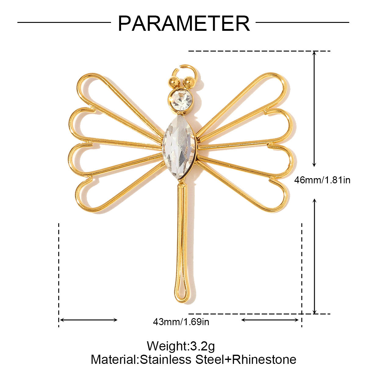 6pcs/pack Big Size Stainless Steel Enamel Angel Wing Necklace Pendants Fairy DIY Charms Women Butterfly Dragonfly Jewelry Wholesale