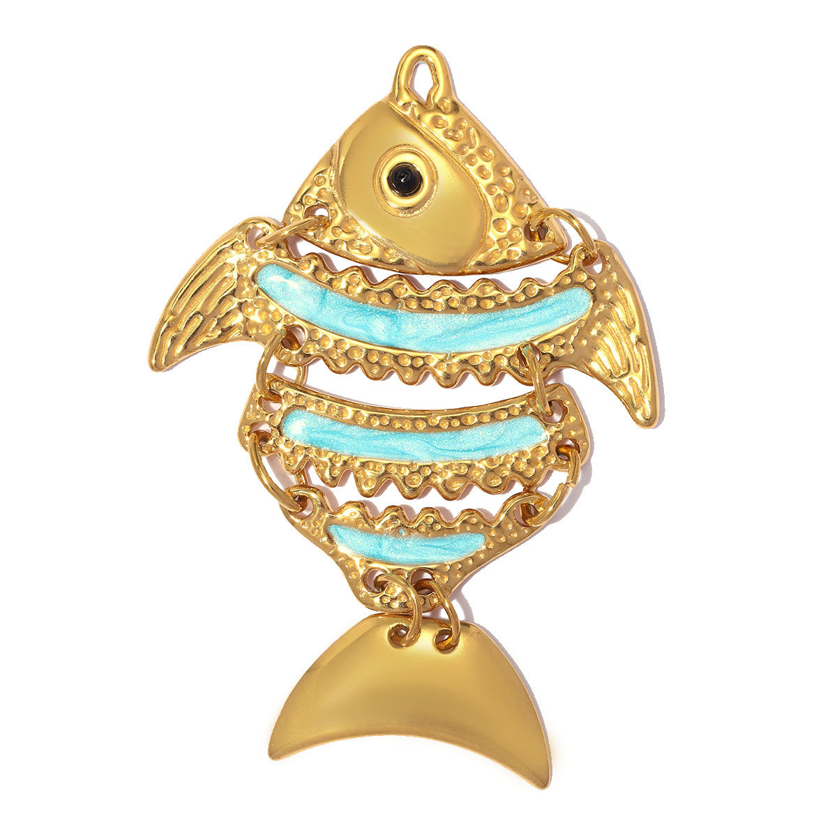 6pcs/pack Large Size Stainless Steel Lobster DIY Earring Charms Starfish Necklace Pendant Women Lucky Fish Bone Jewelry Wholesale