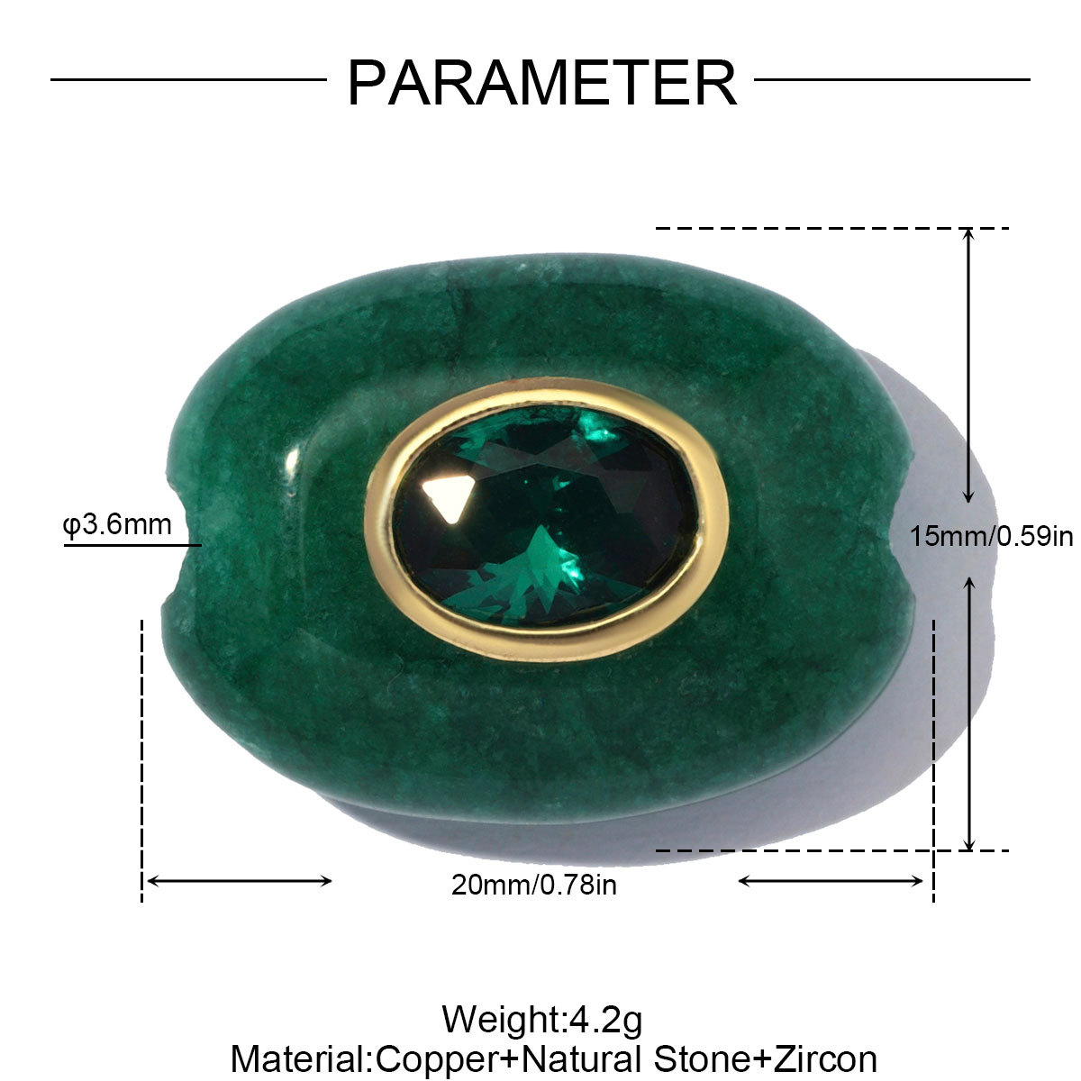 6pcs/Lot Copper Powder Crystal DIY Bracelet Beads Zircon Natural Tiger Eye Stone Oval Charms for Women Bracelet Jewelry Wholesale