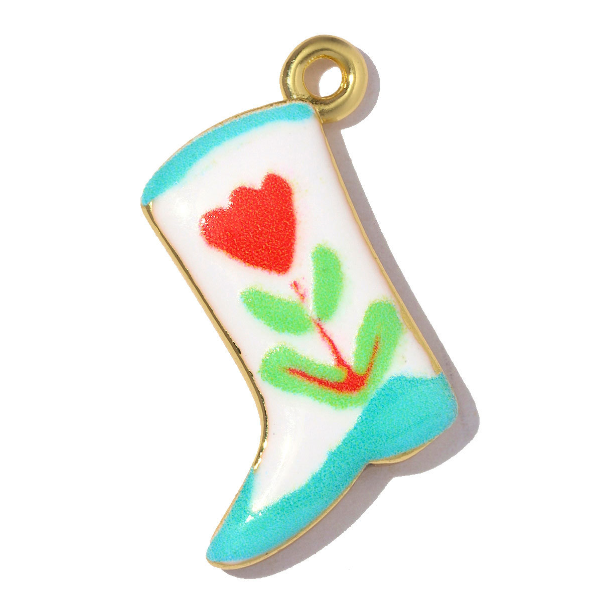 6pcs/pack Copper Enamel Flower Boot Sun DIY Earring Charms Dove Snail Shell Necklace Pendants Women Geometric Jewelry Wholesale