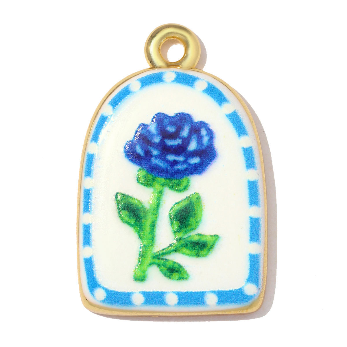 6pcs/pack Copper Enamel Flower Boot Sun DIY Earring Charms Dove Snail Shell Necklace Pendants Women Geometric Jewelry Wholesale