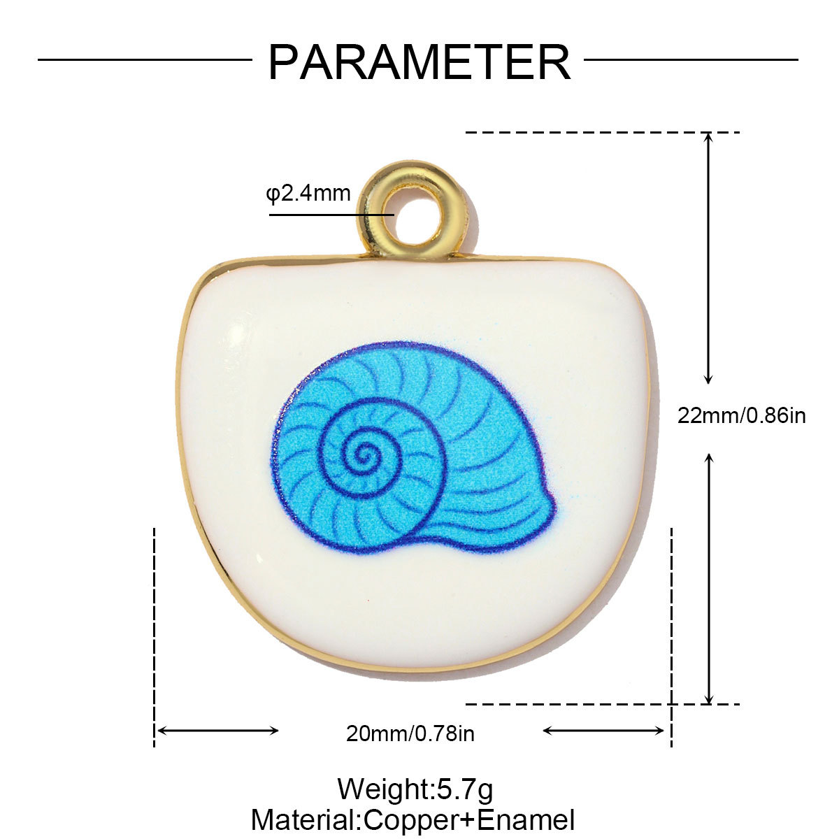 6pcs/pack Copper Enamel Flower Boot Sun DIY Earring Charms Dove Snail Shell Necklace Pendants Women Geometric Jewelry Wholesale