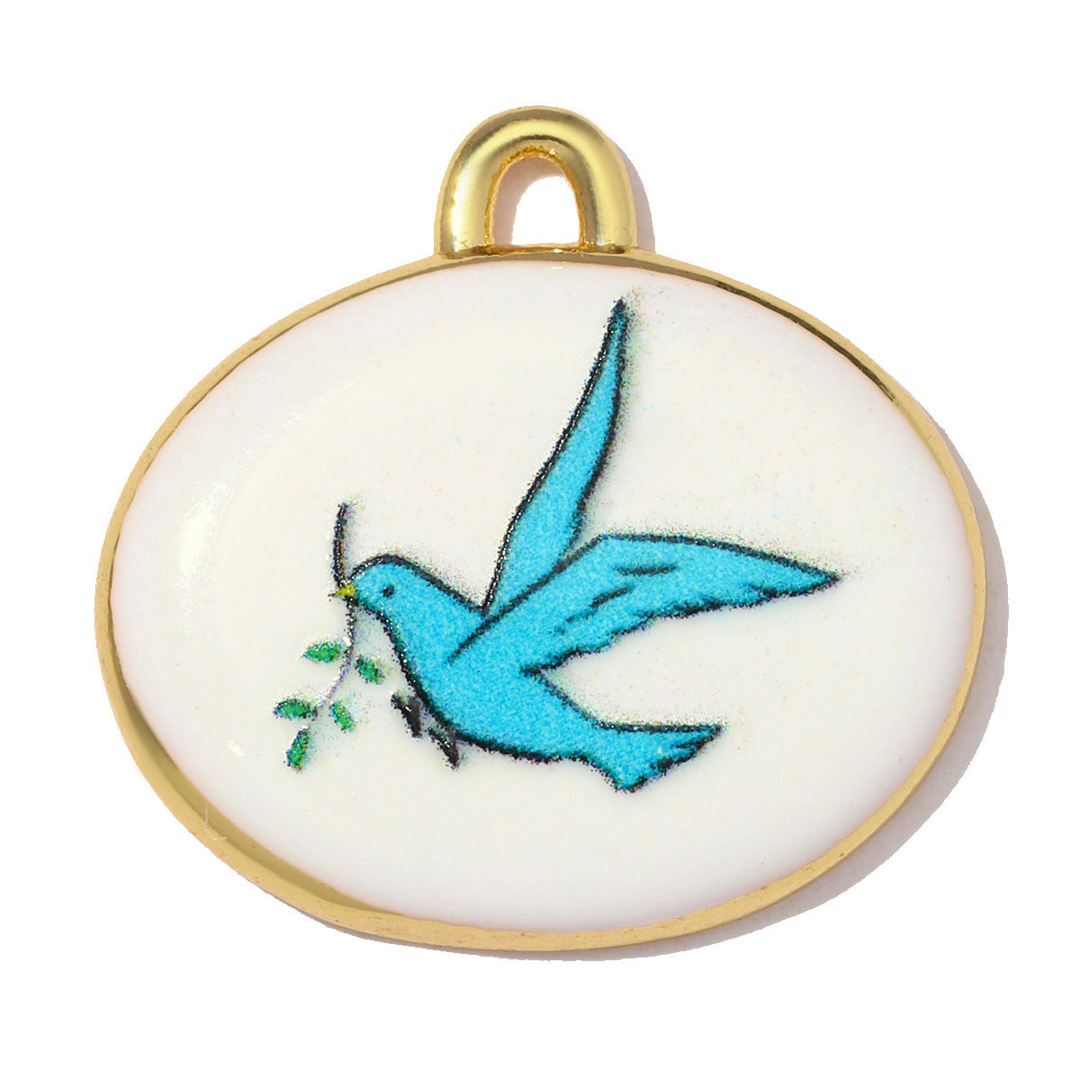6pcs/pack Copper Enamel Flower Boot Sun DIY Earring Charms Dove Snail Shell Necklace Pendants Women Geometric Jewelry Wholesale