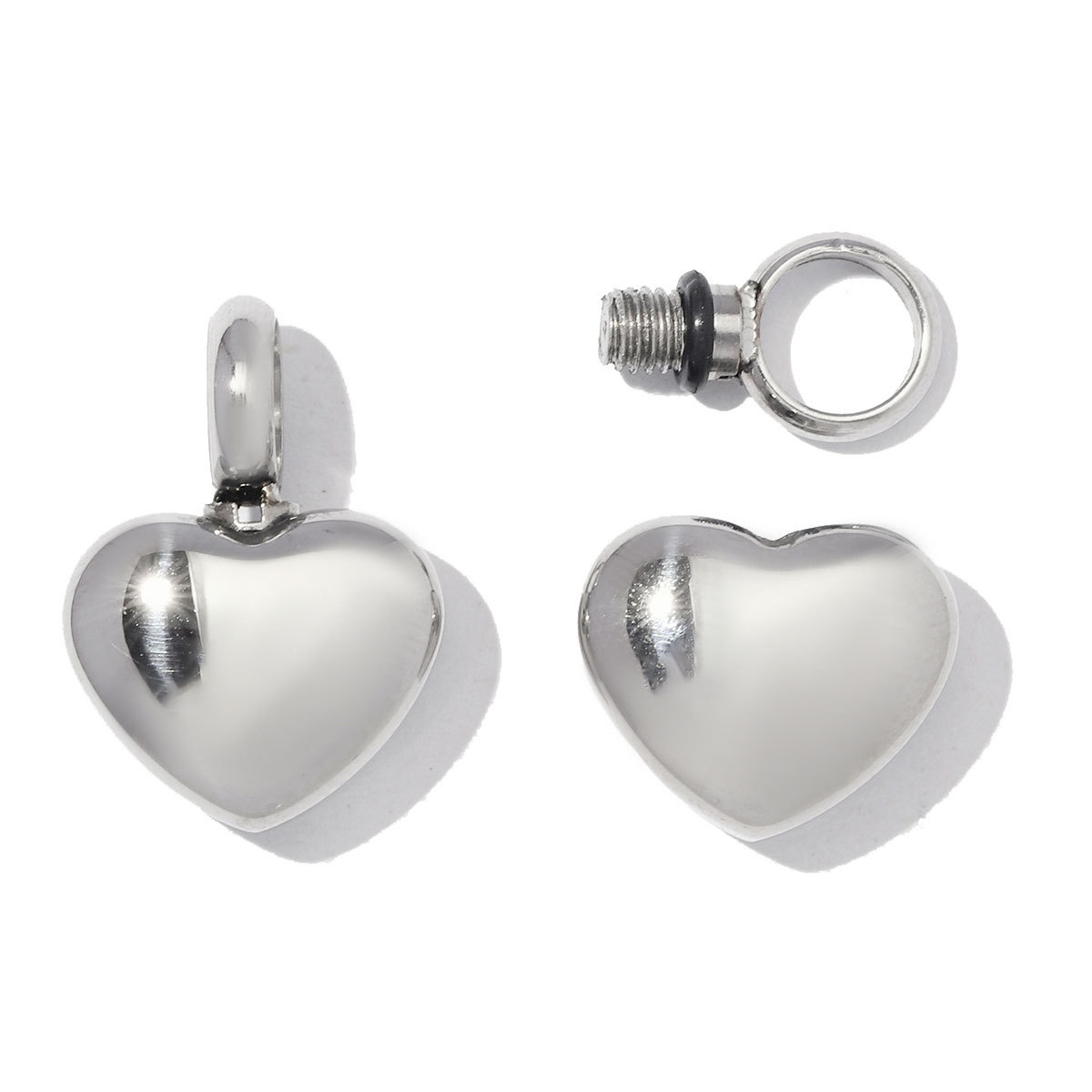 2pcs/Lot Stainless Steel Openable Heart Urn Necklace Pendants for Pet Ashes Keepsakes Memorial Rhinestone Wing Jewelry Wholesale