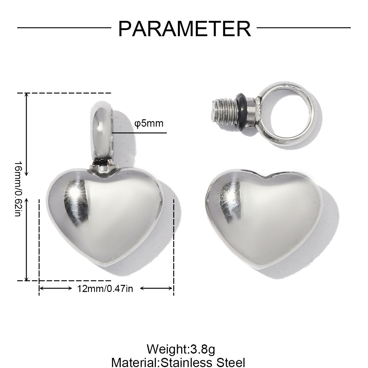 6pcs/Lot Stainless Steel Openable Heart Urn Necklace Pendants for Pet Ashes Keepsakes Memorial Rhinestone Wing Jewelry Wholesale