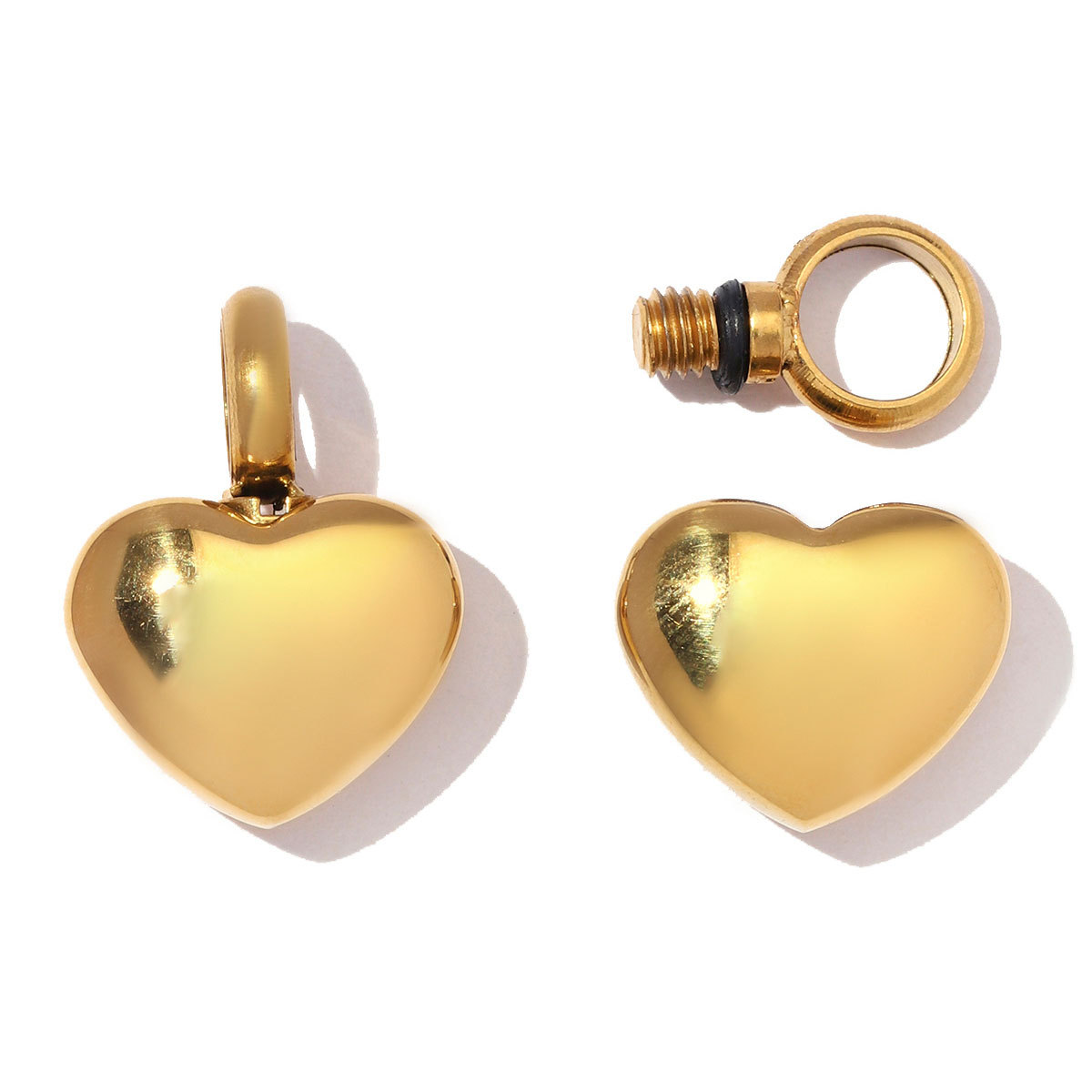 6pcs/Lot Stainless Steel Openable Heart Urn Necklace Pendants for Pet Ashes Keepsakes Memorial Rhinestone Wing Jewelry Wholesale