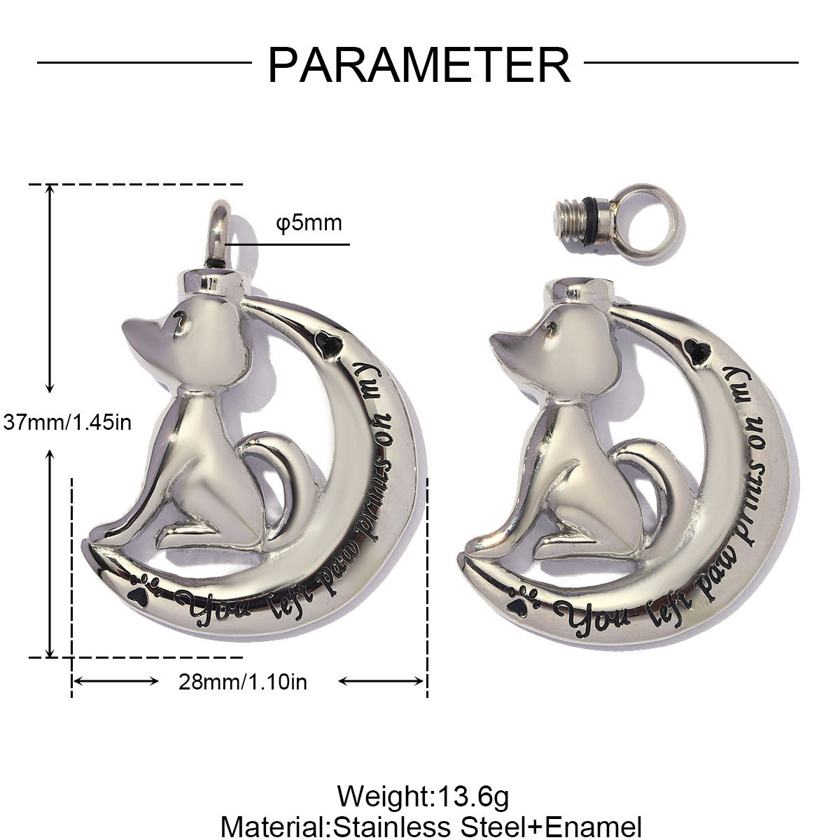 6pcs/Lot Stainless Steel Openable Dog Cat Paw Urn Necklace Pendants for Pet Ashes Keepsakes Memorial Heart Flower Jewelry Wholesale