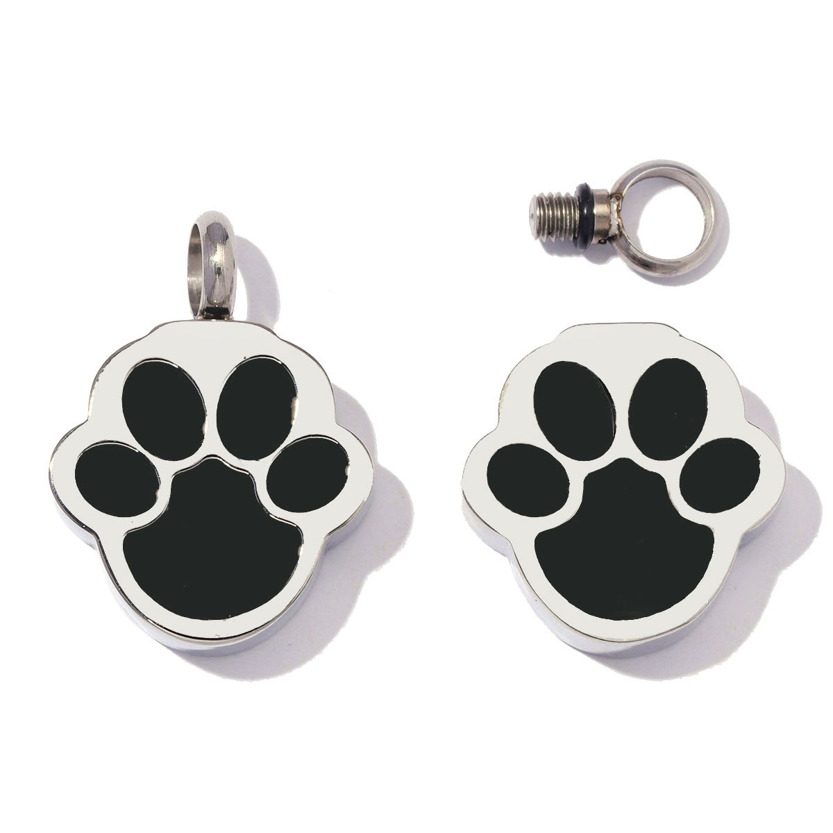 6pcs/Lot Stainless Steel Openable Dog Cat Paw Urn Necklace Pendants for Pet Ashes Keepsakes Memorial Heart Flower Jewelry Wholesale