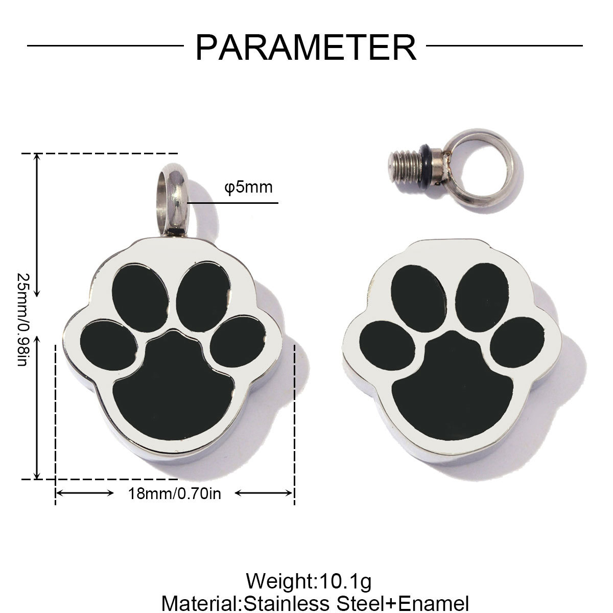 6pcs/Lot Stainless Steel Openable Dog Cat Paw Urn Necklace Pendants for Pet Ashes Keepsakes Memorial Heart Flower Jewelry Wholesale