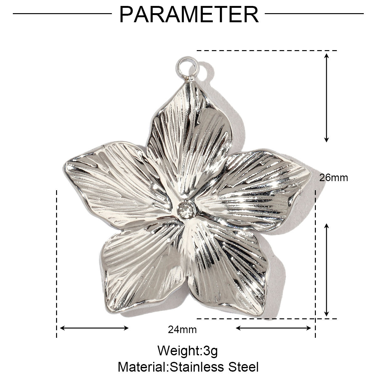 6pcs/pack Conch Leaf Stainless Steel Diy Charms Women Daisy Flower Star Earring Necklace Making Evil Eye Pendant