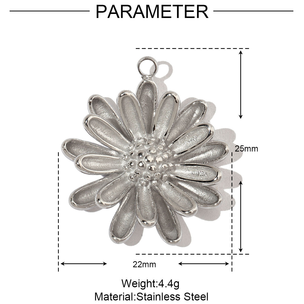 6pcs/pack Conch Leaf Stainless Steel Diy Charms Women Daisy Flower Star Earring Necklace Making Evil Eye Pendant