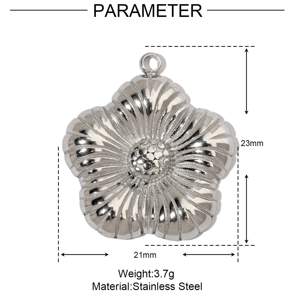 6pcs/pack Conch Leaf Stainless Steel Diy Charms Women Daisy Flower Star Earring Necklace Making Evil Eye Pendant