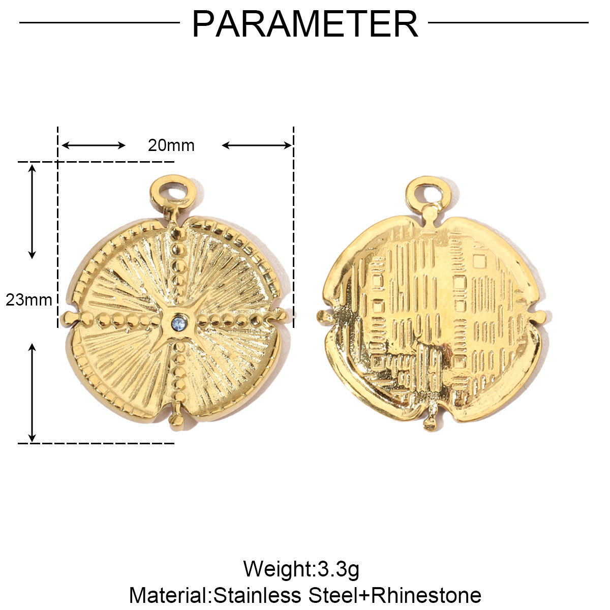 6pcs/pack Moon Leaf Stainless Steel Diy Charms Women Daisy Flower Star Earring Necklace Making Hamsa Hand Pendant