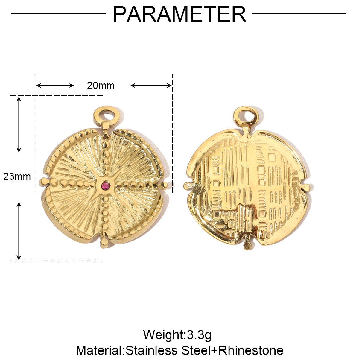 6pcs/pack Moon Leaf Stainless Steel Diy Charms Women Daisy Flower Star Earring Necklace Making Hamsa Hand Pendant